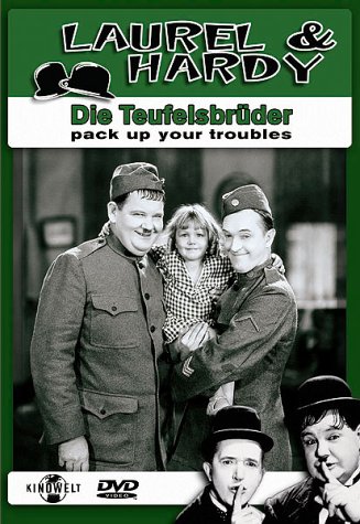 Oliver Hardy, Stan Laurel and Jackie Lyn Dufton in Pack Up Your Troubles (1932)