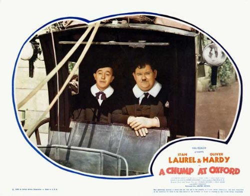 Oliver Hardy and Stan Laurel in A Chump at Oxford (1940)