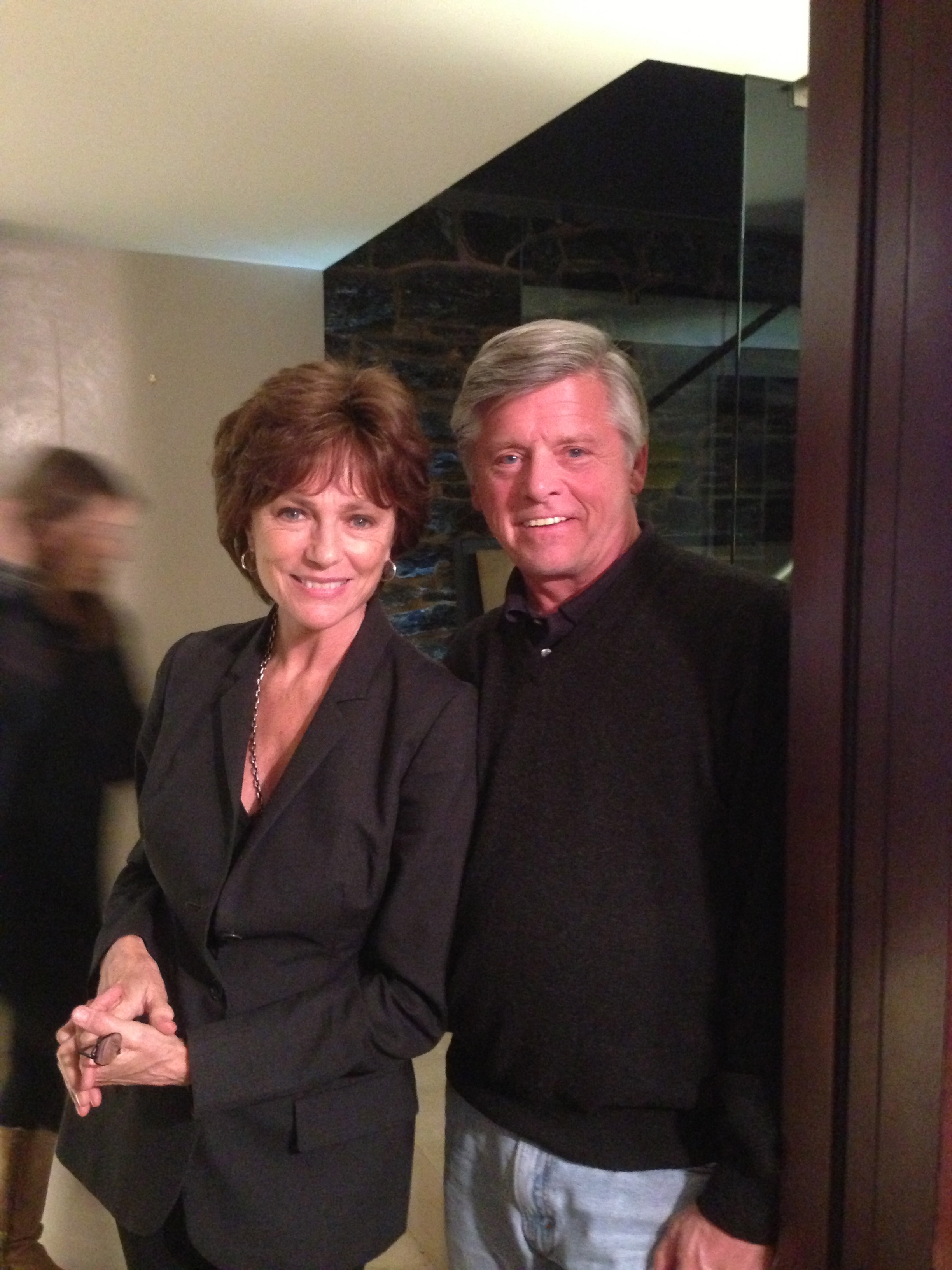 With Jacqueline Bisset on location in 