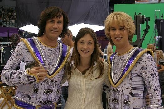 Will Ferrell, Tracie Laymon, Jon Heder on set during BLADES OF GLORY, taken the last day of principal photography.