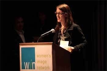 Director Tracie Laymon accepts the award for Short Film of the Year for INSIDE from the Women's Image Network. American Film Institute, Los Angeles.