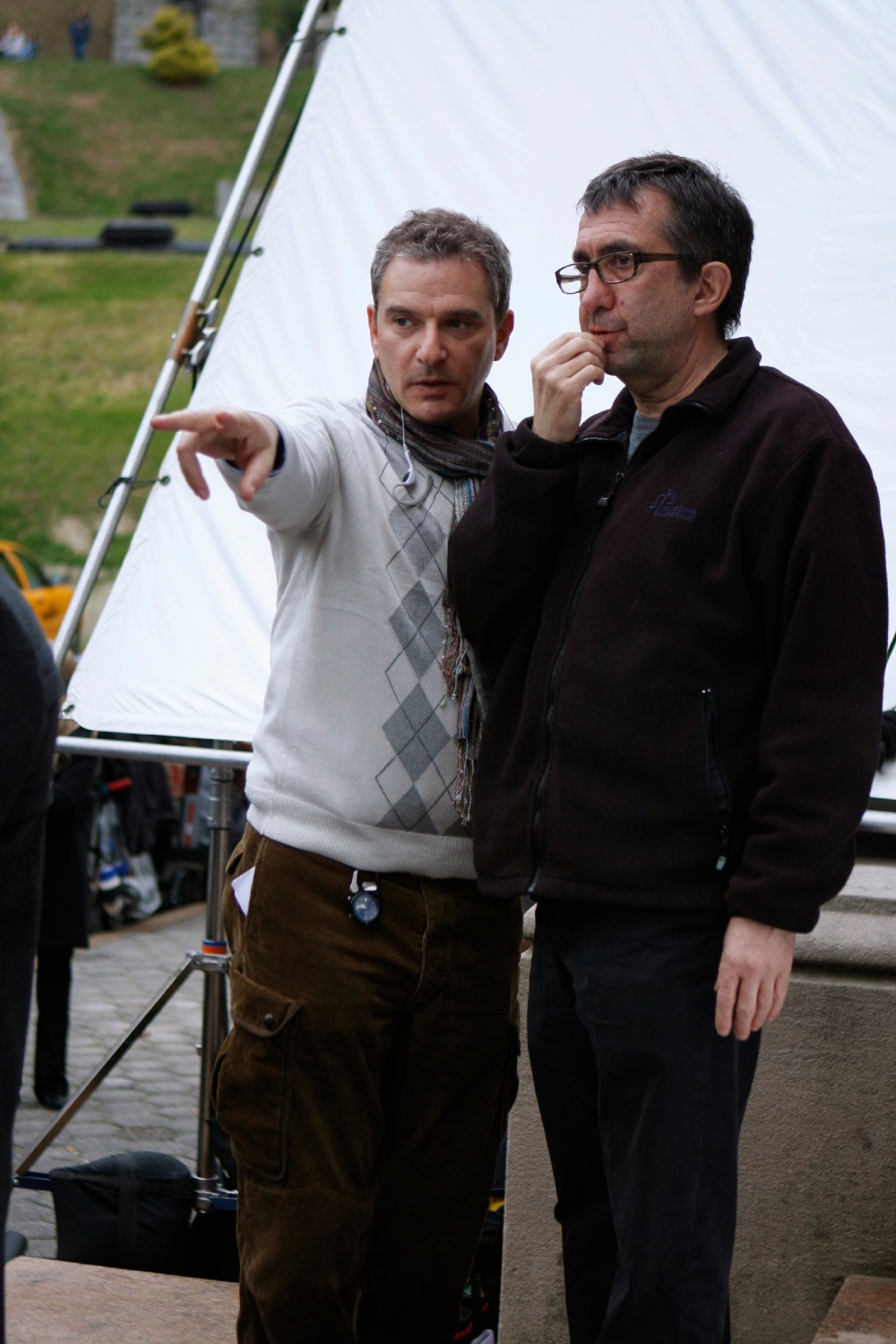 Directing Gossip Girl. Also pictured: Ron Fortunato, DP.
