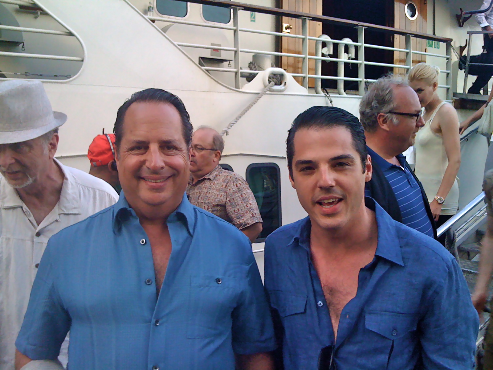 Norman Snider, Jon Lovitz, PJ Lazic, and George Hickenlooper on the set of Casino Jack.