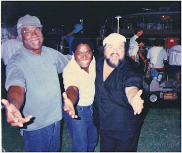 Shane LeMar, Ossie Davis & Dom DeLuise On the set of BL Stryker 1990 Episode Die Laughing Jupiter Florida