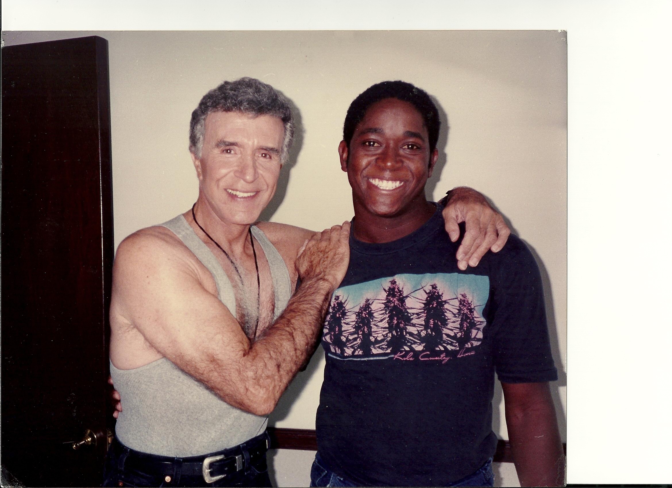 Shane Le Mar & Ricardo Montalban on the set of BL Stryker High Rise Episode 1990