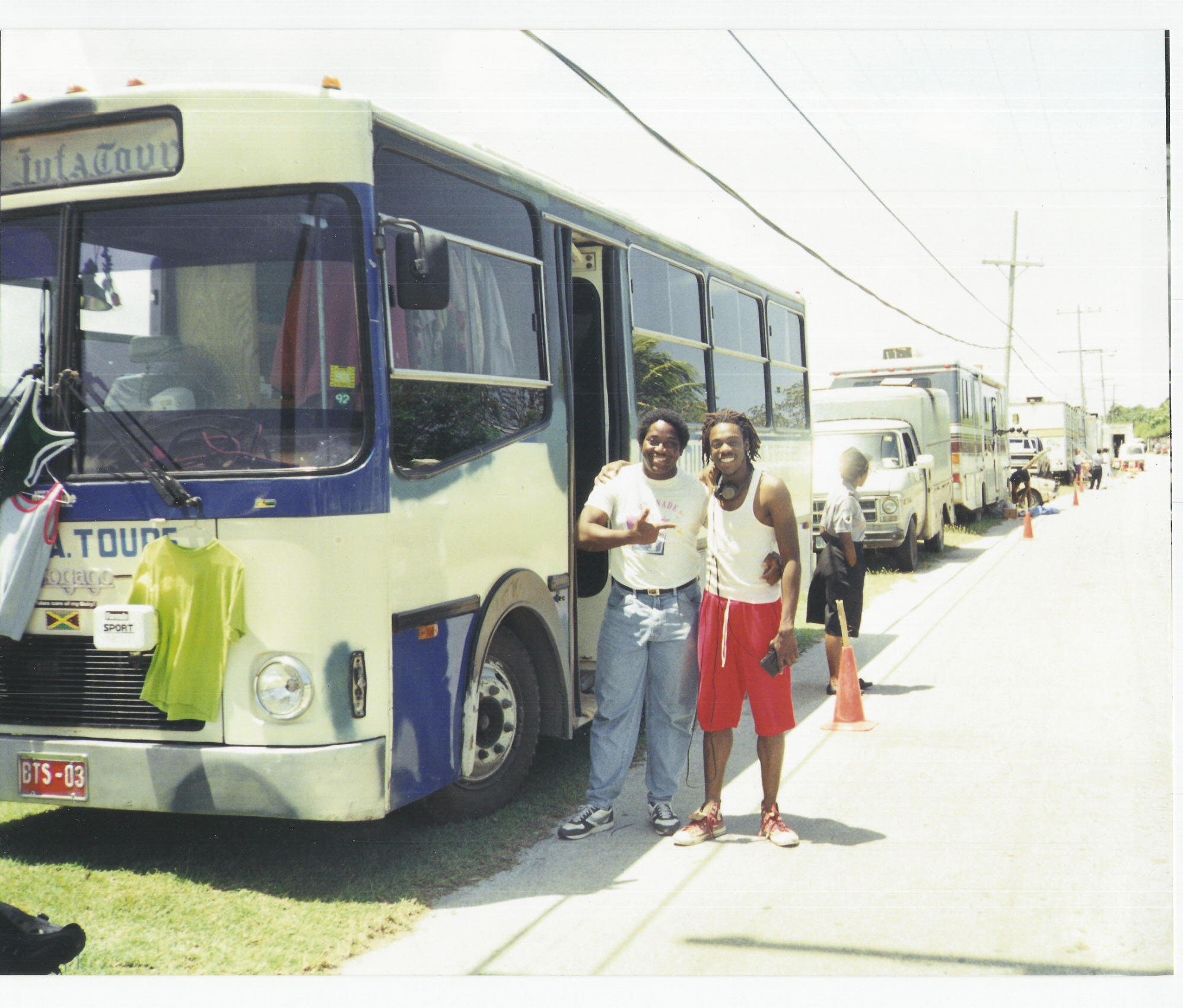 Shane LeMar & Doug E Doug as Sanka Coffie on the set of Cool Runnings, Montego Bay, Jamaica 1993