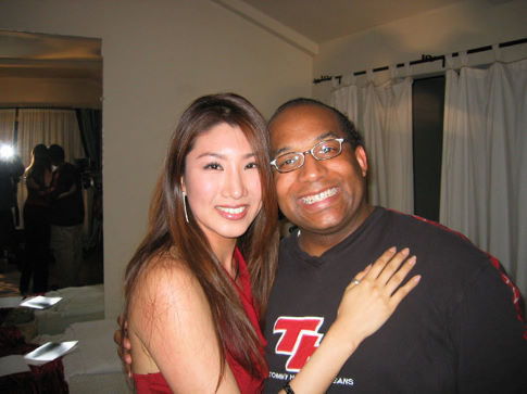 Writer/Producer/Director Christopher C. Odom and star Annie Lee, pose for a photo on the set of HOW TO MAKE IT IN HOLLYWOOD BEFORE YOU MAKE IT.