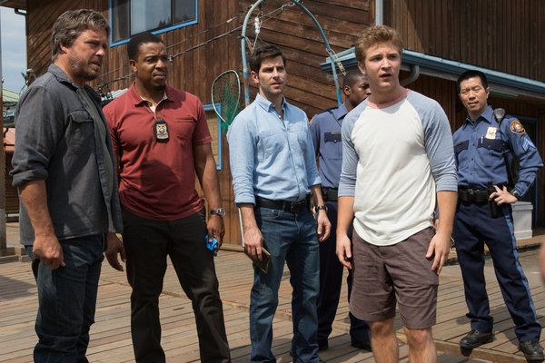 Still of Russell Hornsby, Reggie Lee, Brian McNamara, Michael Welch and David Giuntoli in Grimm (2011)