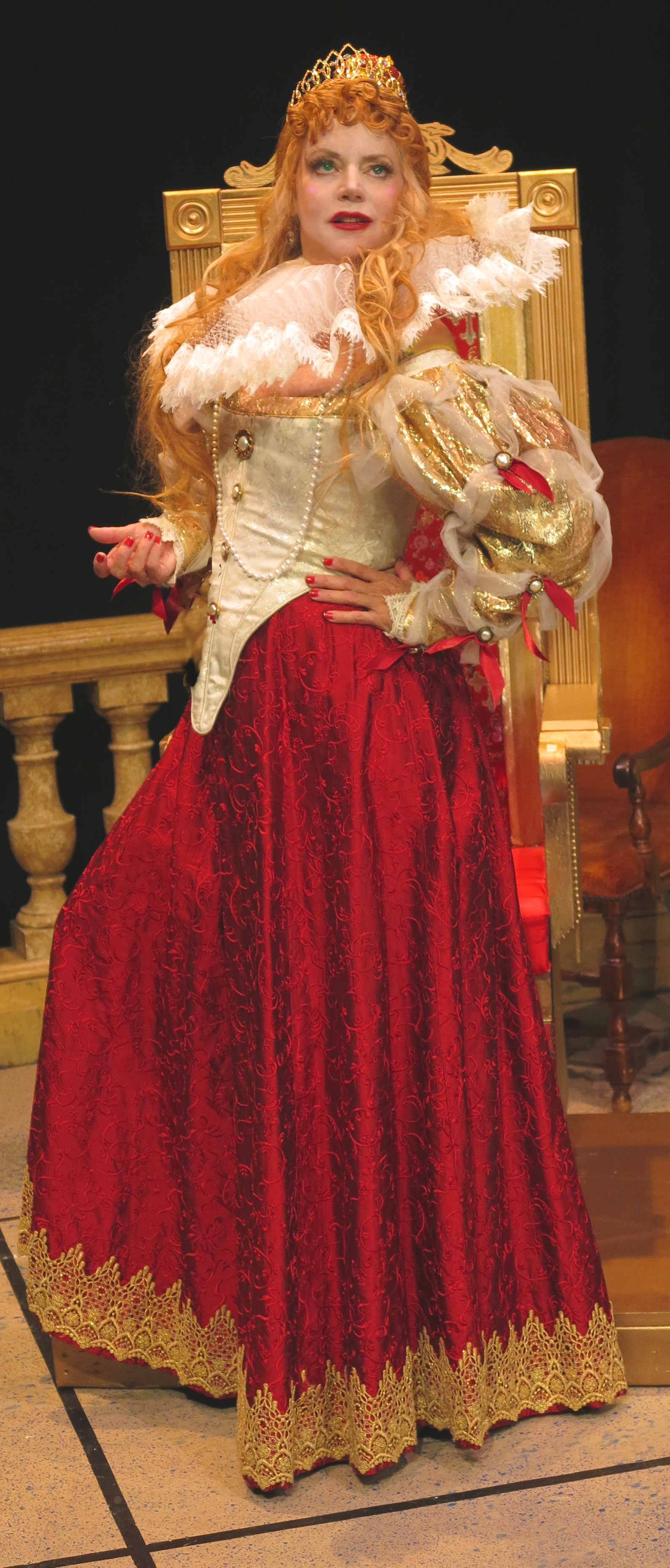 Phoebe Legere stars as Elizabeth l, the genius Queen, in the upcoming film Shakespeare and Elizabeth, the Reality Show