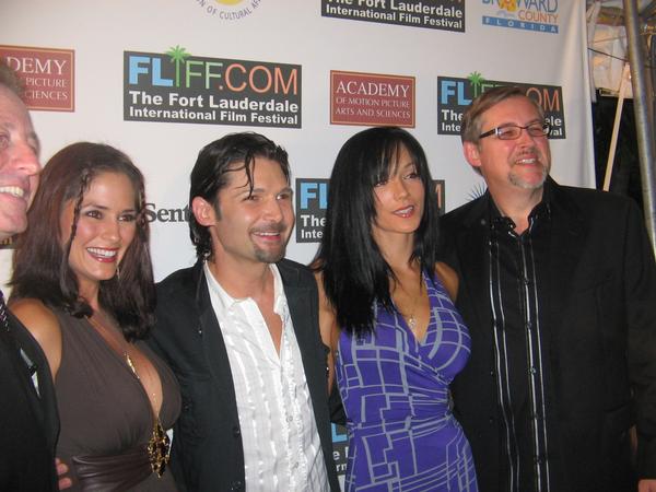 Fliff red carpet premiere of Terror Inside. Left to right, Tanya Memme, Corey Feldman, Susie Feldman, Jozef lenders
