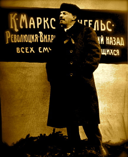A Still of V.I. Lenin in this film which was dedicated to the October Revolution. V.I. Lenin(30 December 1922  21 January 1924) was the leader of the first Scientific Socialist States, Soviet Union.