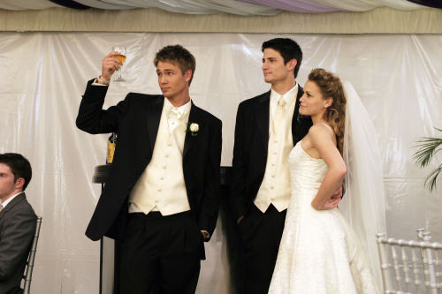 Still of James Lafferty, Bethany Joy Lenz and Chad Michael Murray in One Tree Hill (2003)