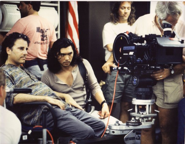 Lou Diamond Phillips and director Mark L. Lester on the set of 