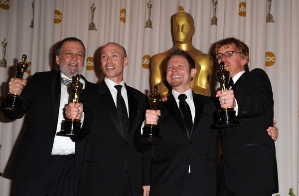Richard Baneham, Joe Letteri and Stephen Rosenbaum at event of The 82nd Annual Academy Awards (2010)