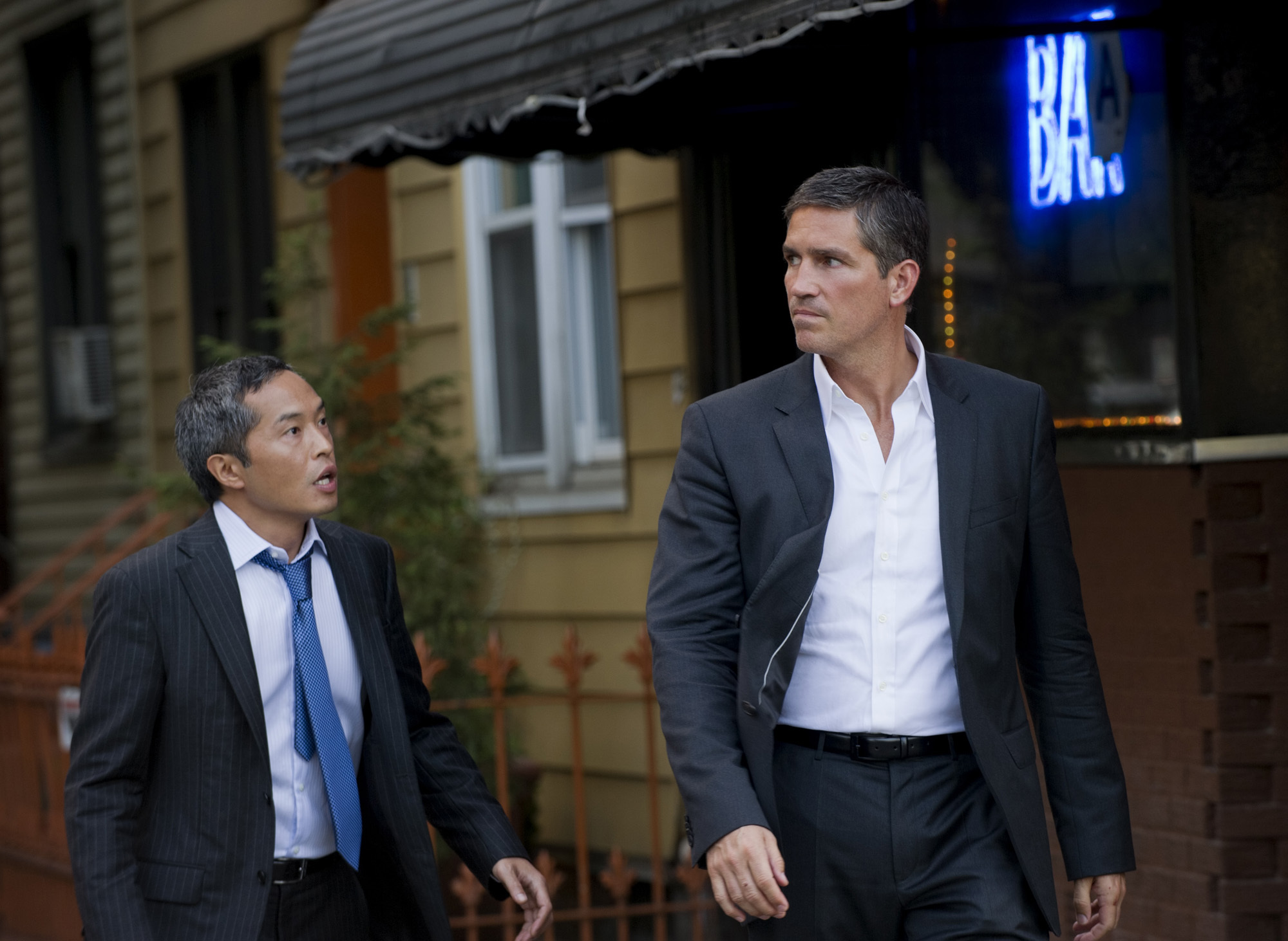 Still of Jim Caviezel and Ken Leung in Person of Interest (2011)