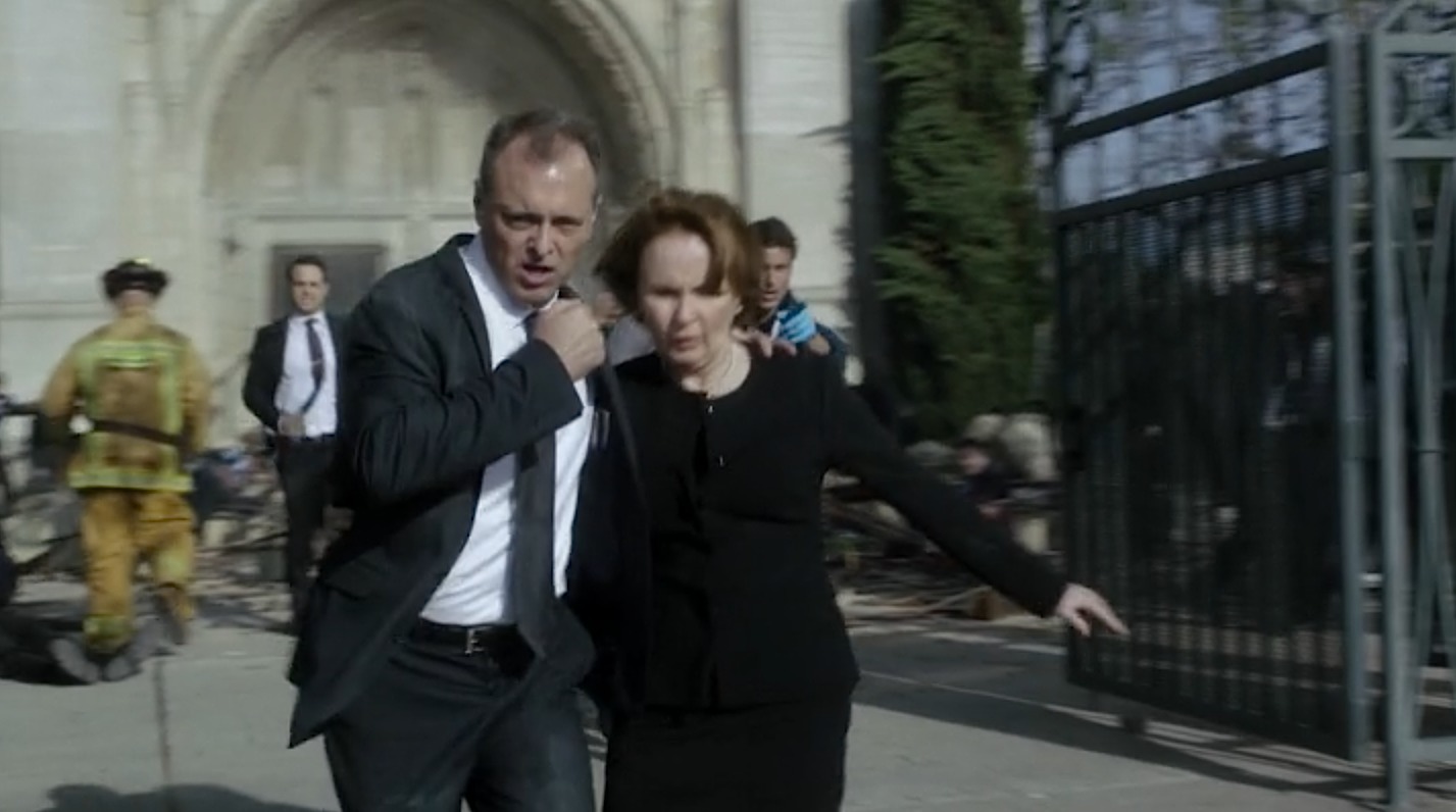 Still from Scandal, 2014, with Kate Burton and Paul Adelstein.