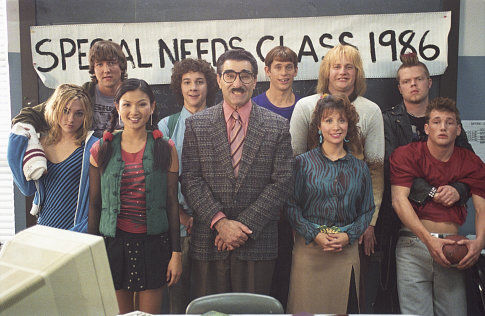 (left to right) front row: Terri (Teal Redmann), Ching Chong (Michelle Krusiec), Principal Collins (Eugene Levy), Ms. Heller (Cheri Oteri) and Carl (Will Lee Scott). Back row: Toby (Josh Braaton), Lewis (Shia LeBeouf), Lloyd (Eric Christian Olsen), Harry (Derek Richardson) and Turk (Elden Henson)