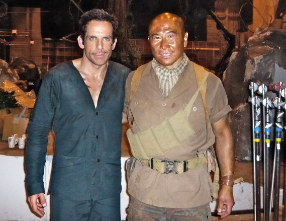 With Ben Stiller, Tropic Thunder