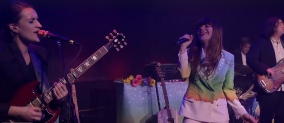 Jenny Lewis and her band rocking out on Artbound Presents: Studio A