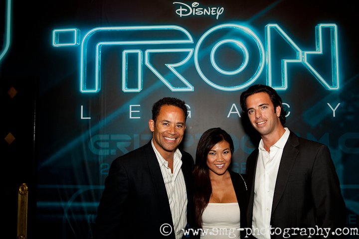 Brian Capossela of Locations@CapEquity.com Model Serena Vo and Thyme Lewis at Tron 3D Premier, Hollywood, Ca