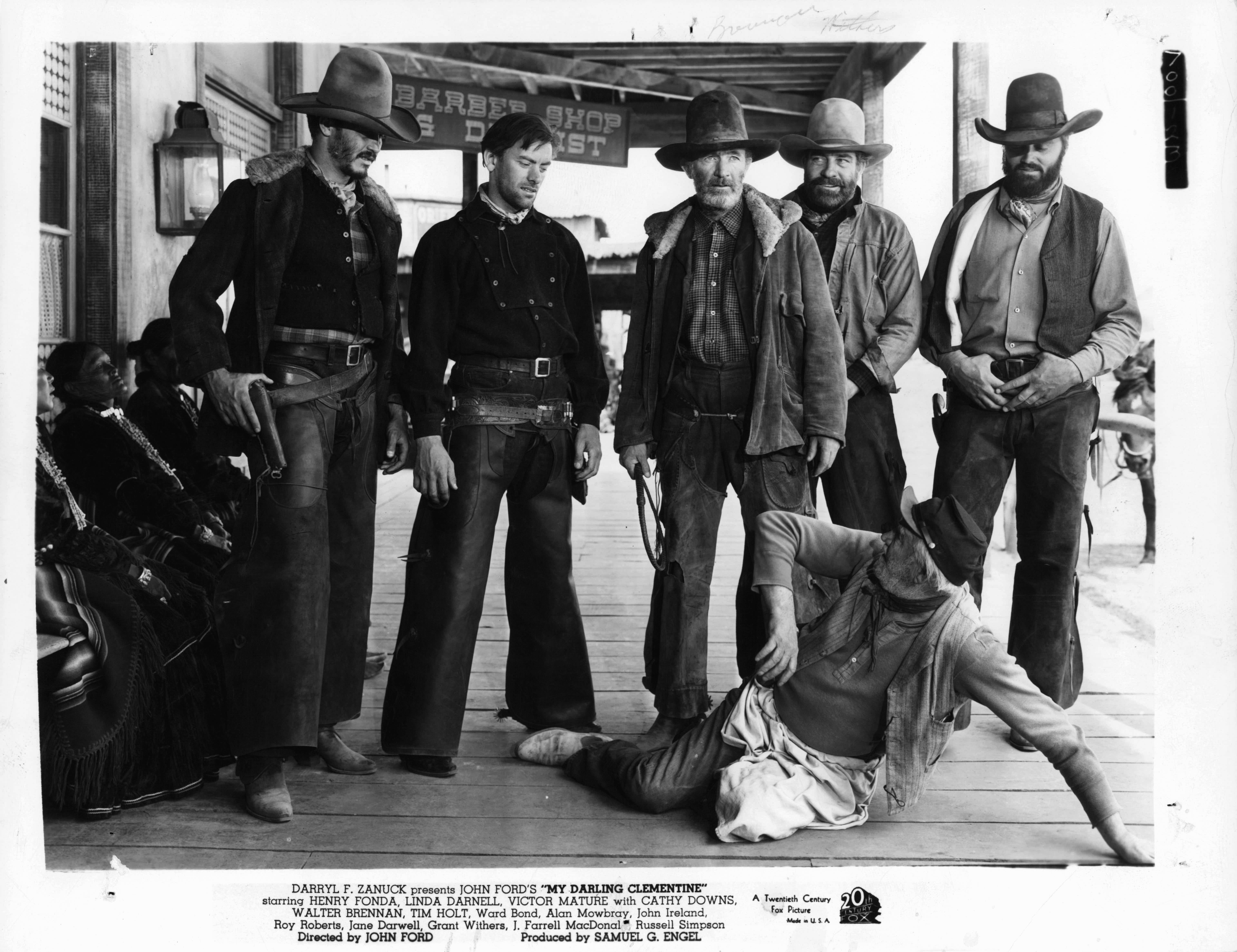 Still of Walter Brennan, Francis Ford, John Ireland, Fred Libby, Mickey Simpson and Grant Withers in My Darling Clementine (1946)