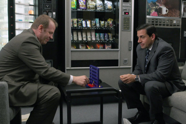 Still of Steve Carell and Paul Lieberstein in The Office (2005)