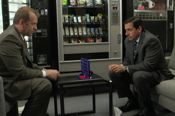 Still of Steve Carell and Paul Lieberstein in The Office (2005)
