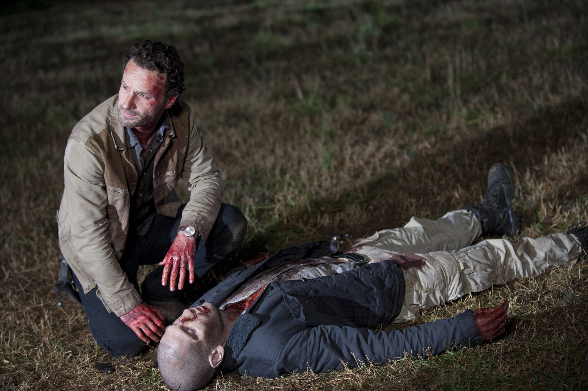 Still of Andrew Lincoln and Jon Bernthal in Vaiksciojantys negyveliai (2010)