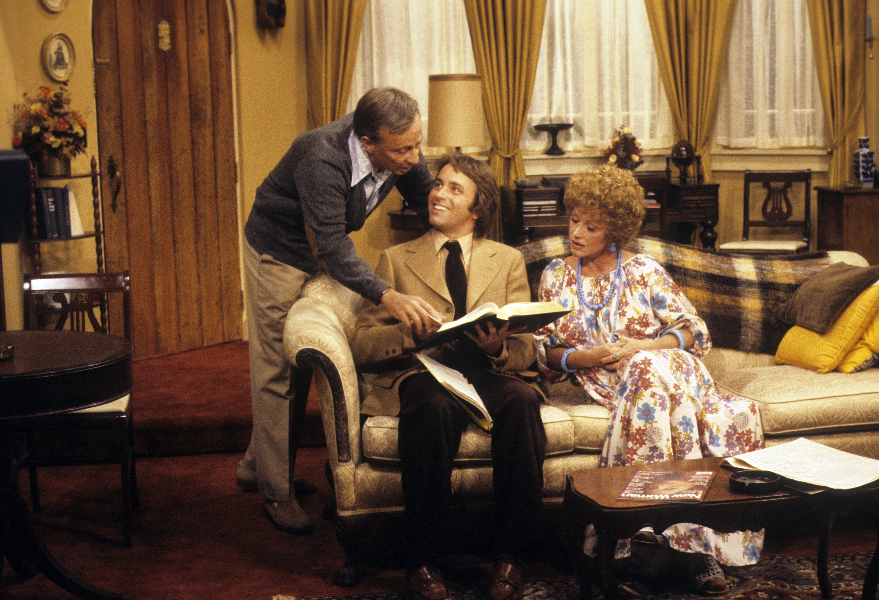 Still of John Ritter, Norman Fell and Audra Lindley in Three's Company (1977)