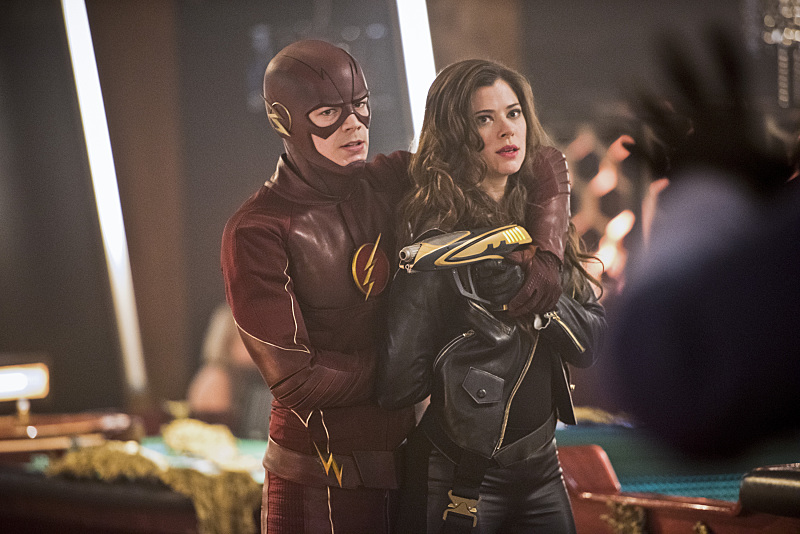Still of Peyton List and Grant Gustin in The Flash (2014)