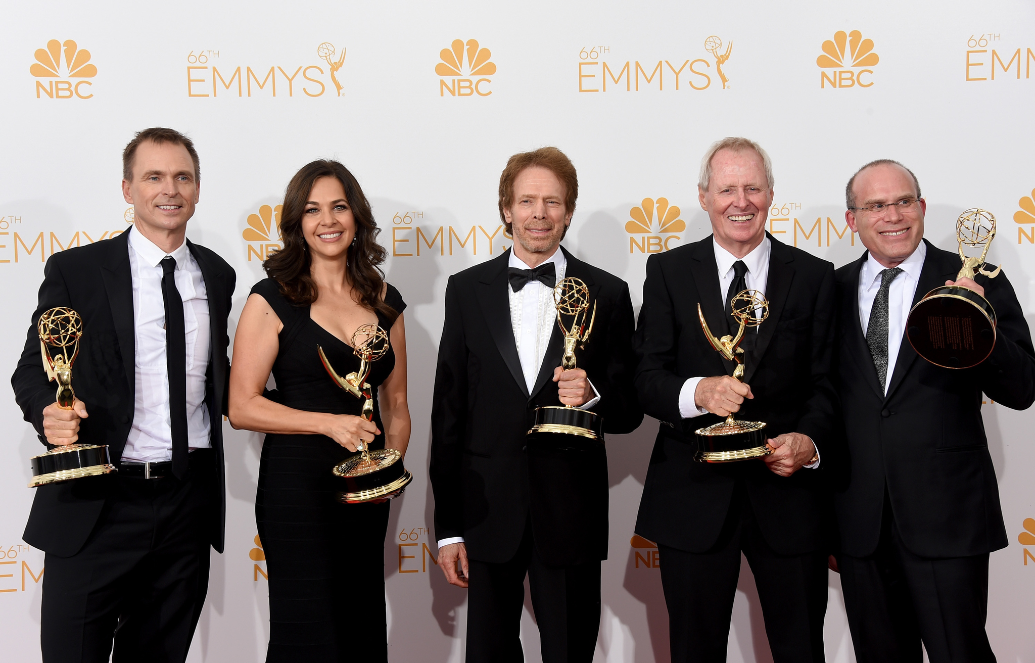 Jerry Bruckheimer, Phil Keoghan, Jonathan Littman, Bertram van Munster and Elise Doganieri at event of The 66th Primetime Emmy Awards (2014)