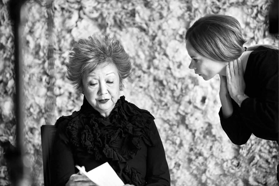 Director Nadia Litz and Honorable Adrienne Clarkson on set of The Frame