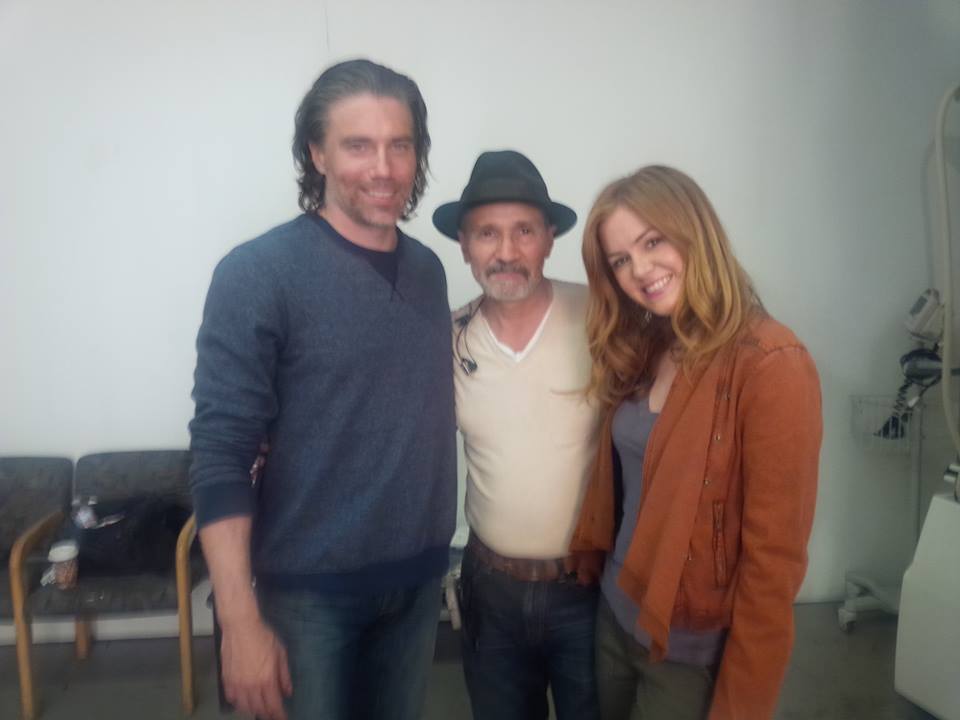 On the set of Visions with Anson Mount and Isla fisher