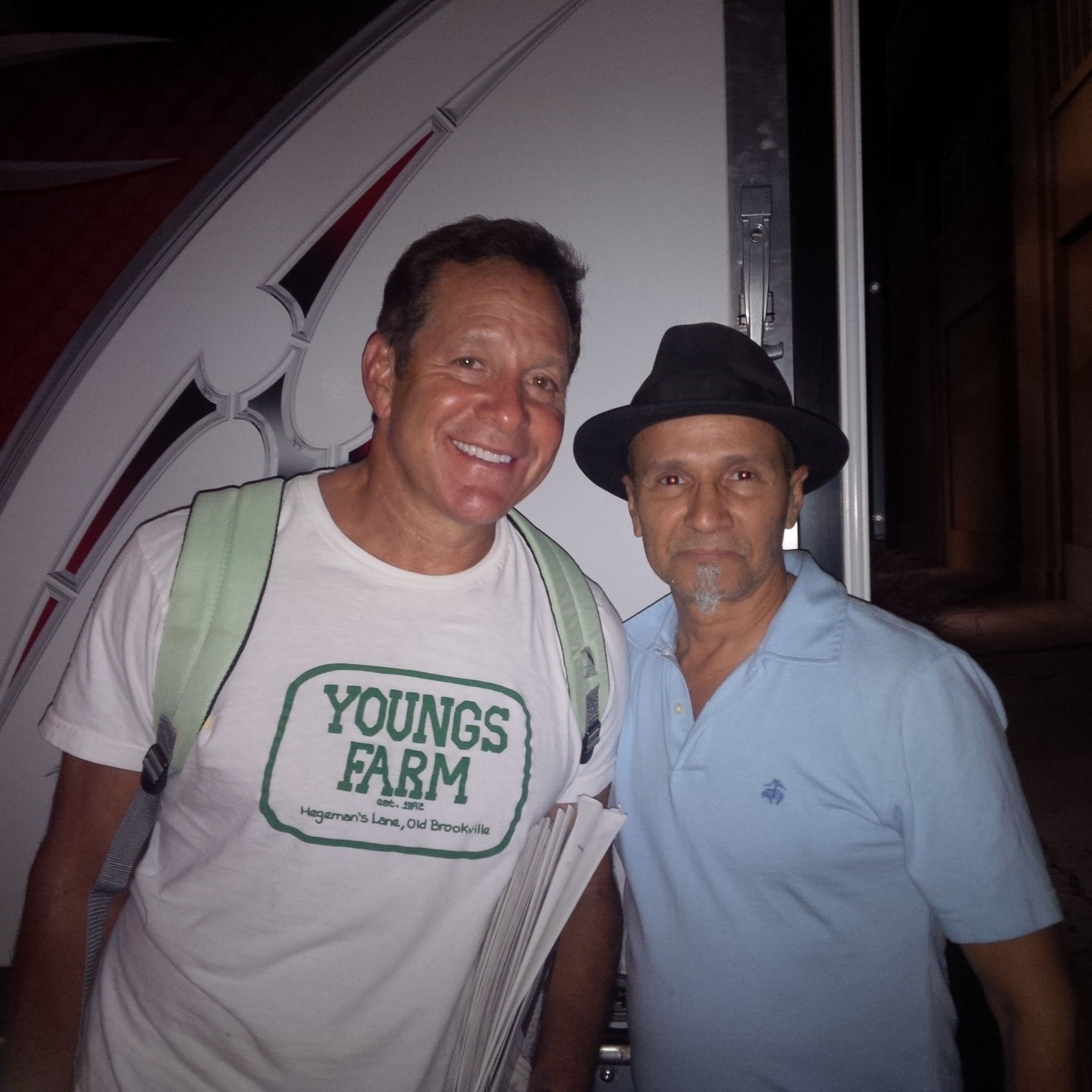 On set with Steve Guttenberg