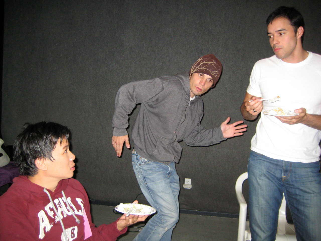 Chi Muoi Lo, Stephen Gabriel and Scott Connors at Actors Consortium studio.