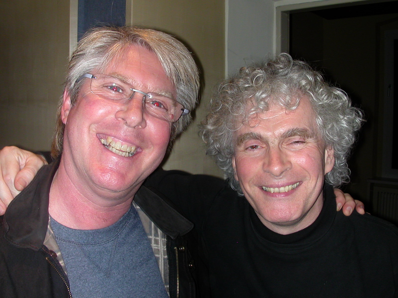 Tommy Lockett and Simon Rattle,Berlin Germany,after Perfume scoring session