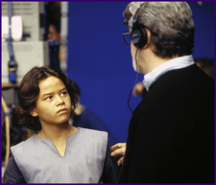 On the set of Star Wars: Episode II - Attack of the Clones with George Lucas
