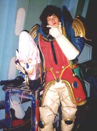 Denny Logan as Elgar on the set of Power Rangers