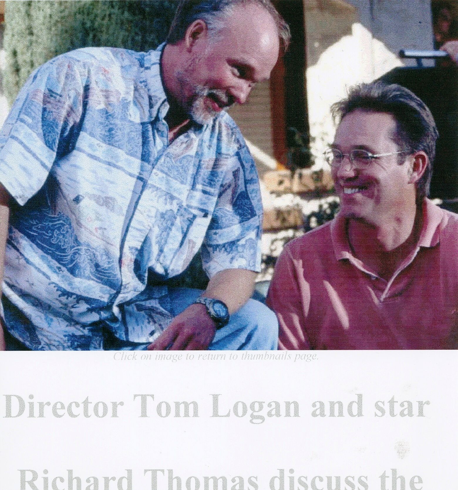 Tom Logan directing actor Richard Thomas on the set of BLOODHOUNDS, INC., at Paramount Studios Ranch in Malibu.