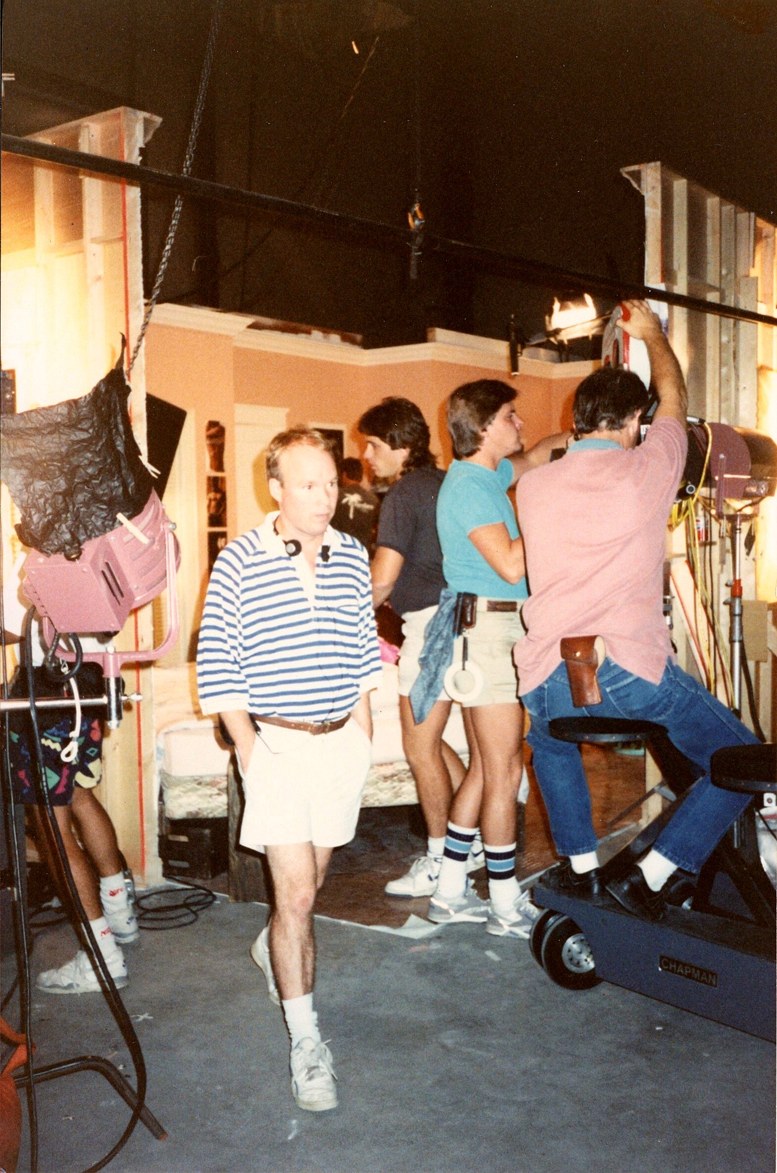 Tom Logan directing on the set of DREAMTRAP at Universal Studios.