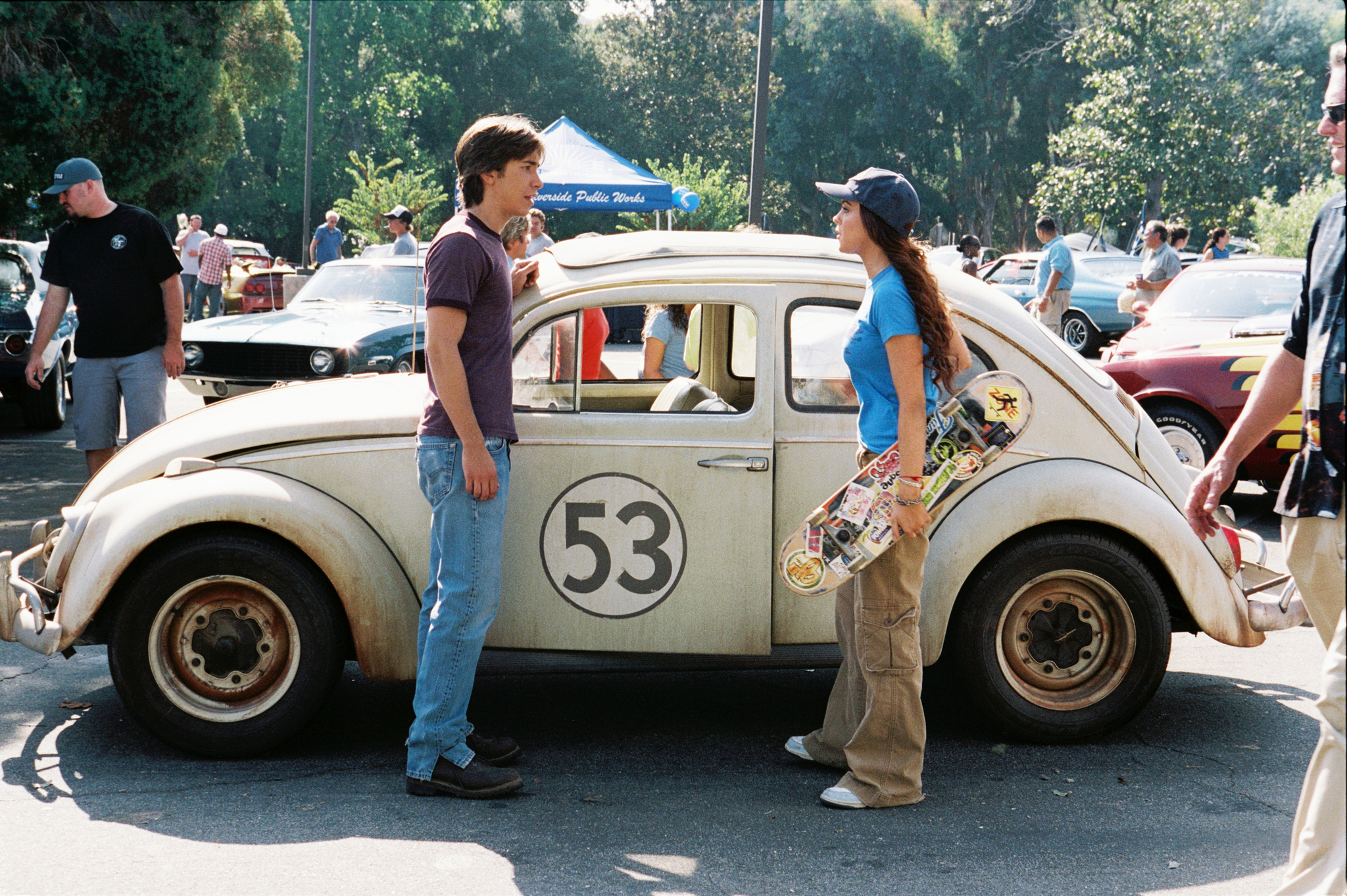 Still of Lindsay Lohan and Justin Long in Herbie Fully Loaded (2005)