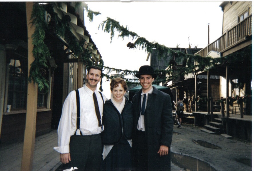 On the set of Secret Of Giving. Simon Longmore, Reba Mcintyre and Daniel Boileau.