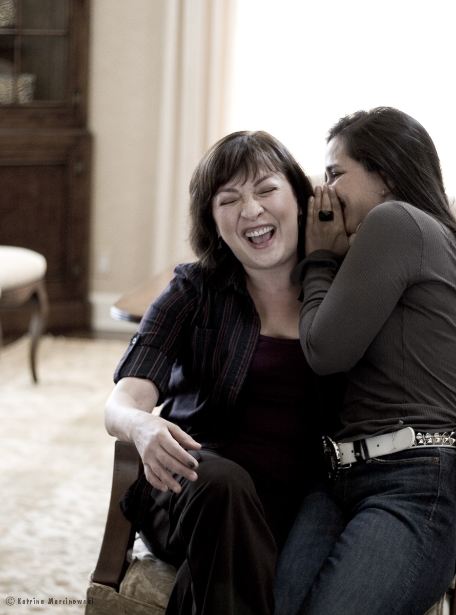 Kamala Lopez and Elizabeth Pena during the Speechless Without Writers Campaign filming Paul Haggis' 