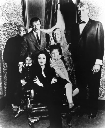 Still of Jackie Coogan, John Astin, Marie Blake, Ted Cassidy, Carolyn Jones, Lisa Loring and Ken Weatherwax in The Addams Family (1964)