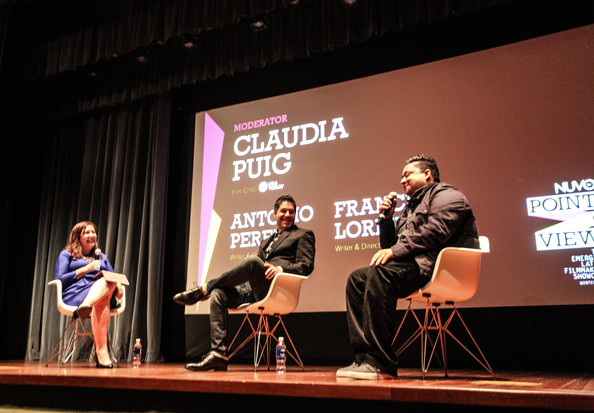 MEDIATION writer-director Francisco Lorite (center) & director Antonio Perez during the NUVO TV Emerging Latino Filmmakers Q&A moderated by USA Today's Claudia Puig