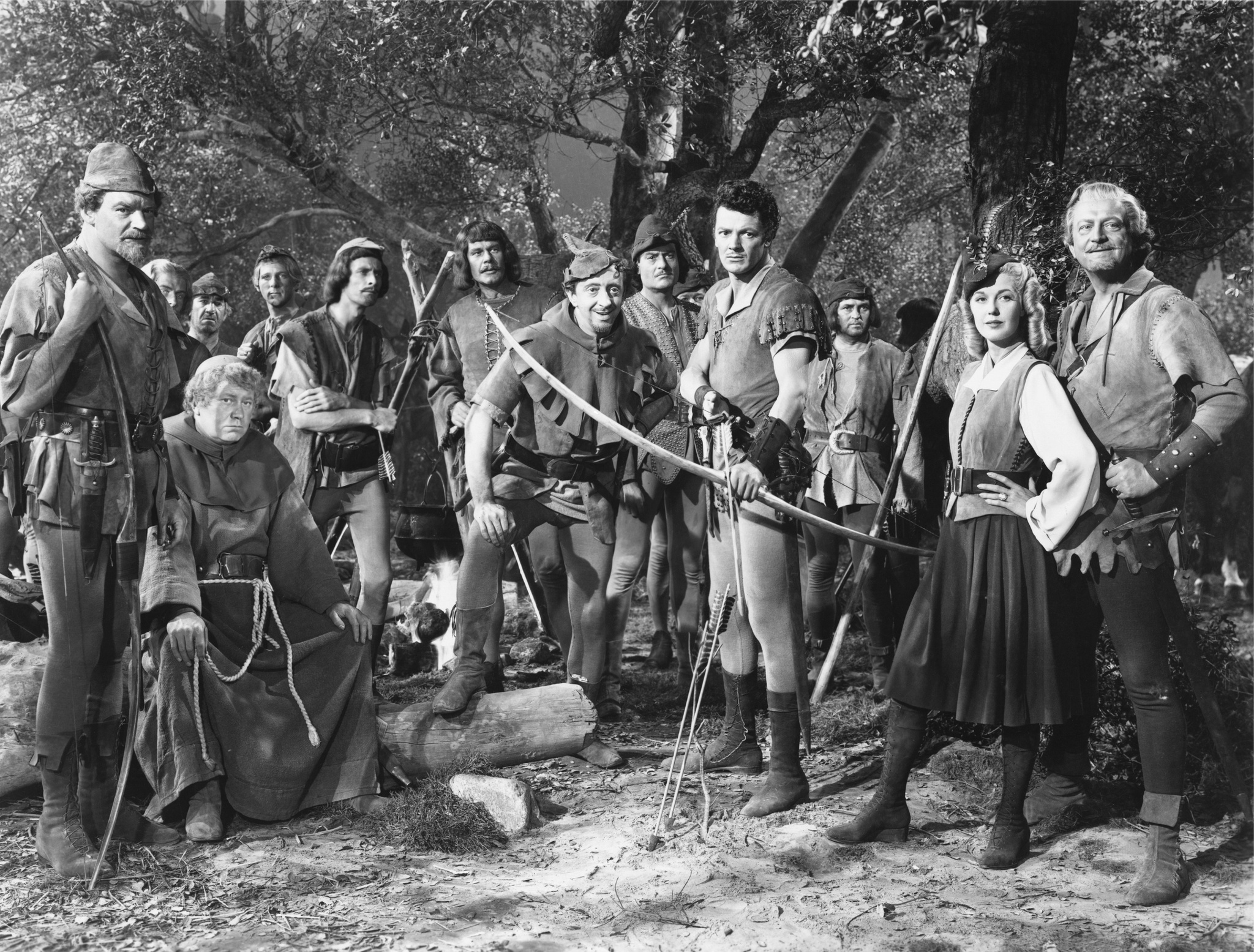 Still of John Abbott, Edgar Buchanan, Leslie Denison, Anita Louise, Cornel Wilde and Ray Teal in The Bandit of Sherwood Forest (1946)