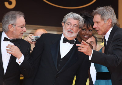 Harrison Ford, George Lucas and Steven Spielberg at event of Indiana Dzounsas ir kristolo kaukoles karalyste (2008)