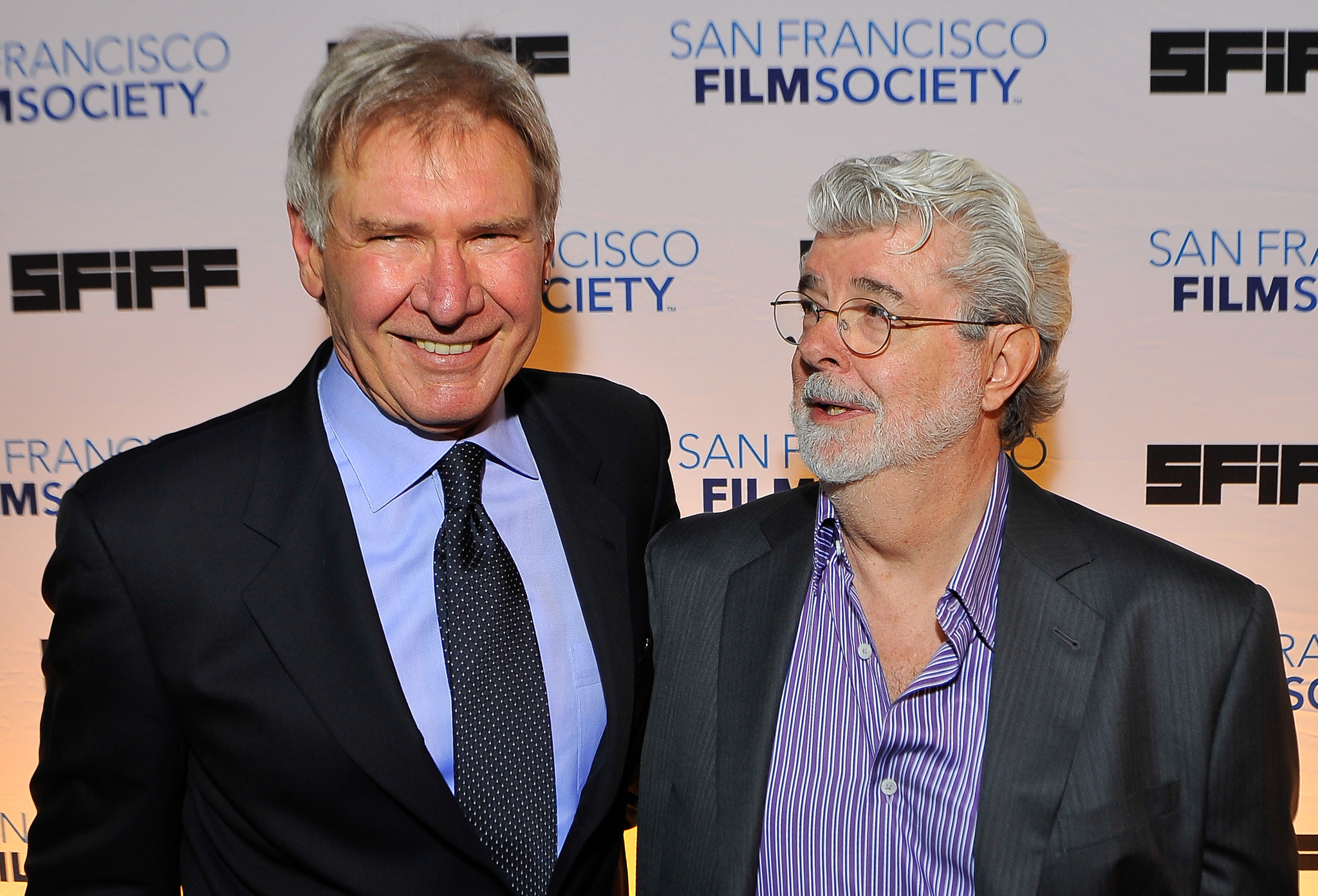 Harrison Ford and George Lucas