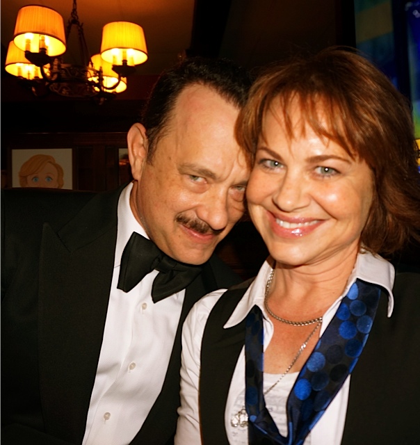 Tom Hanks and Deirdre Lovejoy at the Sardis Tony Award Party for Lucky Guy.