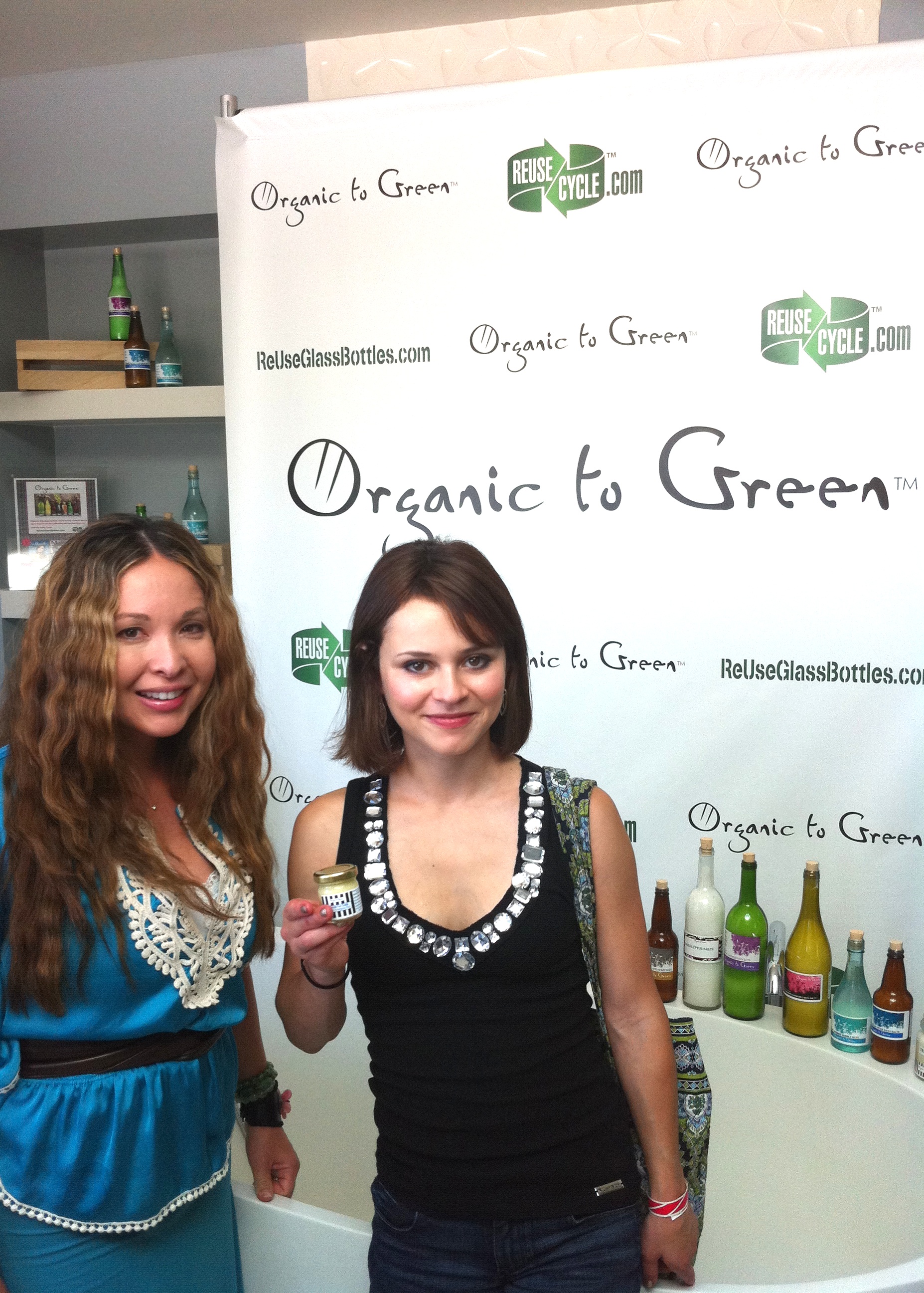2010 Eco Emmy's celebrity event with Organic To Green creator, Rianna Loving, and Olympic Ice Skating Champion, Sasha Cohen.